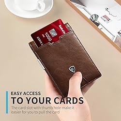 RUNBOX Mens Slim Wallet with Money Clip RFID