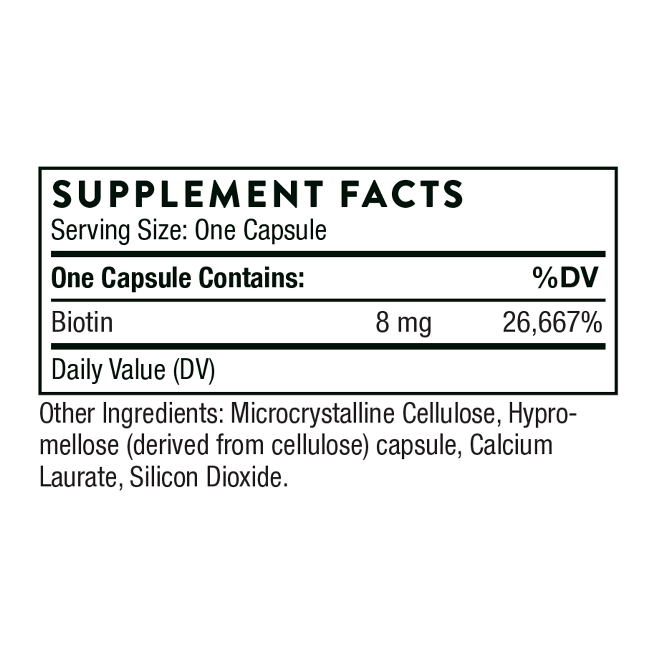 THORNE - Biotin - Vitamin B7 Supplement for Healthy Hair, Nails, Skin & Metabolism* - 60 Capsules