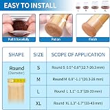 Ezprotekt Upgraded Clear Silicone Chair Leg Protectors 20-28mm 16PCS Round view 4