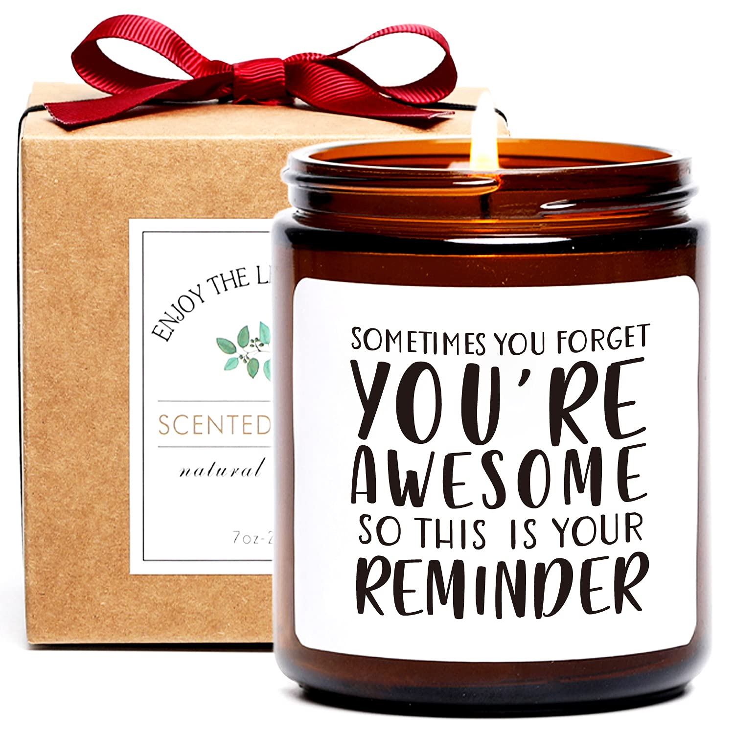 Thank You Gifts, You're Awesome Scented Soy Candle, Funny Inspirational Gifts for Women Birthday, Friends, Daughter, Mum, Wife, Girlfriend, Retirement Friendship Appreciation Teacher Present Christmas