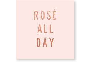 C.R. Gibson Pink ''Rosé All Day'' Beverage and Cocktail Napkins, 20pc, 5'' W x 5'' L