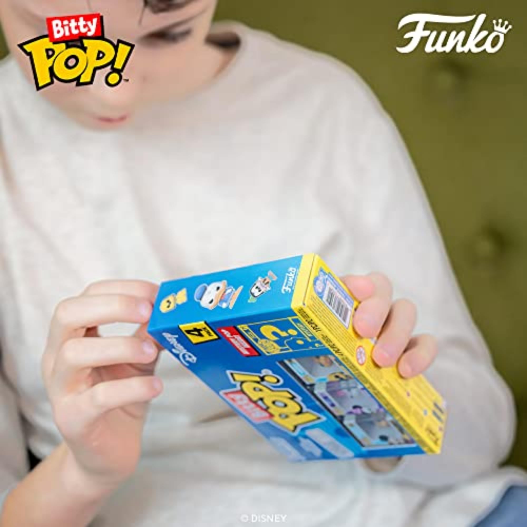 Funko Bitty POP! Disney - Mickey, 4-Pack - Mickey Mouse, Minnie Mouse (Pink Dress), Pluto and A Surprise Mystery Mini Figure - 0.9 Inch (2.2 Cm) Collectable - Stackable Display Shelf Included