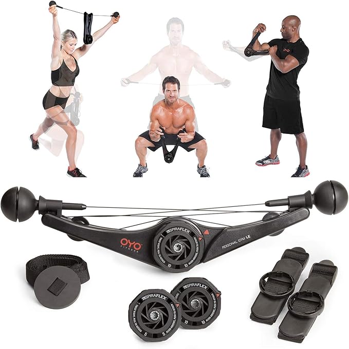 OYO Personal Gym - Full Body Portable Gym Equipment Set for Exercise at Home, Office or Travel - SpiraFlex Strength Training Fitness Technology - NASA Technology