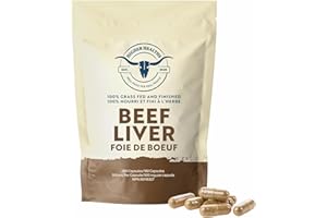Higher Healths Grass-Fed Beef Liver Capsules – 180 Count, 100% Canadian Sourced & Made – Freeze-Dried Organ Supplement, Natur
