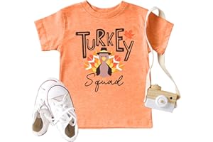 CAZYCHILD Thanksgiving Shirt Toddler Boys Girls Turkey Squad Graphic T-Shirt Fall Thankful Tee Tops