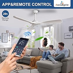 BvenuBigLite Ceiling Fan Without Light: 52 Inch