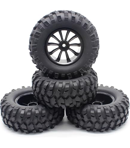 Paire De Pneus RC 85mm Avec Jantes Hexagonales 12mm – Antidérapants, Compatibles SCY 16101 16102 1/16