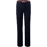 Bienzoe Girls School Uniform Pant: Kids Adjustable Waist Durable Straight Leg Dress Trouser