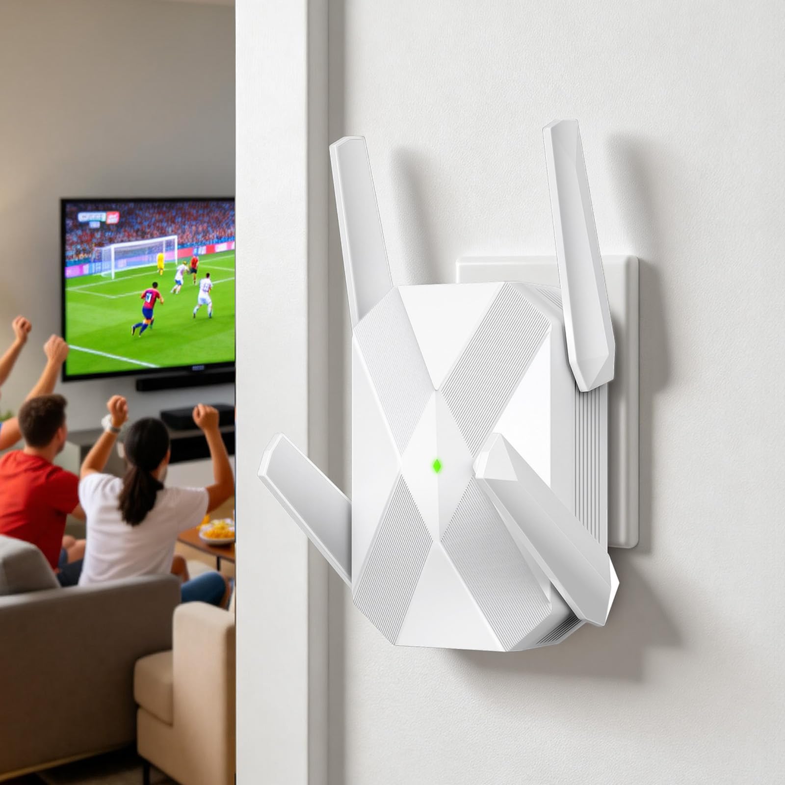 Photo 1 of 2026 AX3000 WiFi 6 Extender, WiFi Extender Signal Booster for Home-Dual Band (2.4G/5.8G), Gigabit Ethernet Port,Up to 12,000 Sq.Ft. & Support 99+ smart Devices Easy Setup & Faster Speed (White)