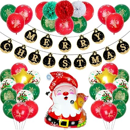 Amazon Com Sun Kea 40 Pcs Christmas Decorations Balloon Kit