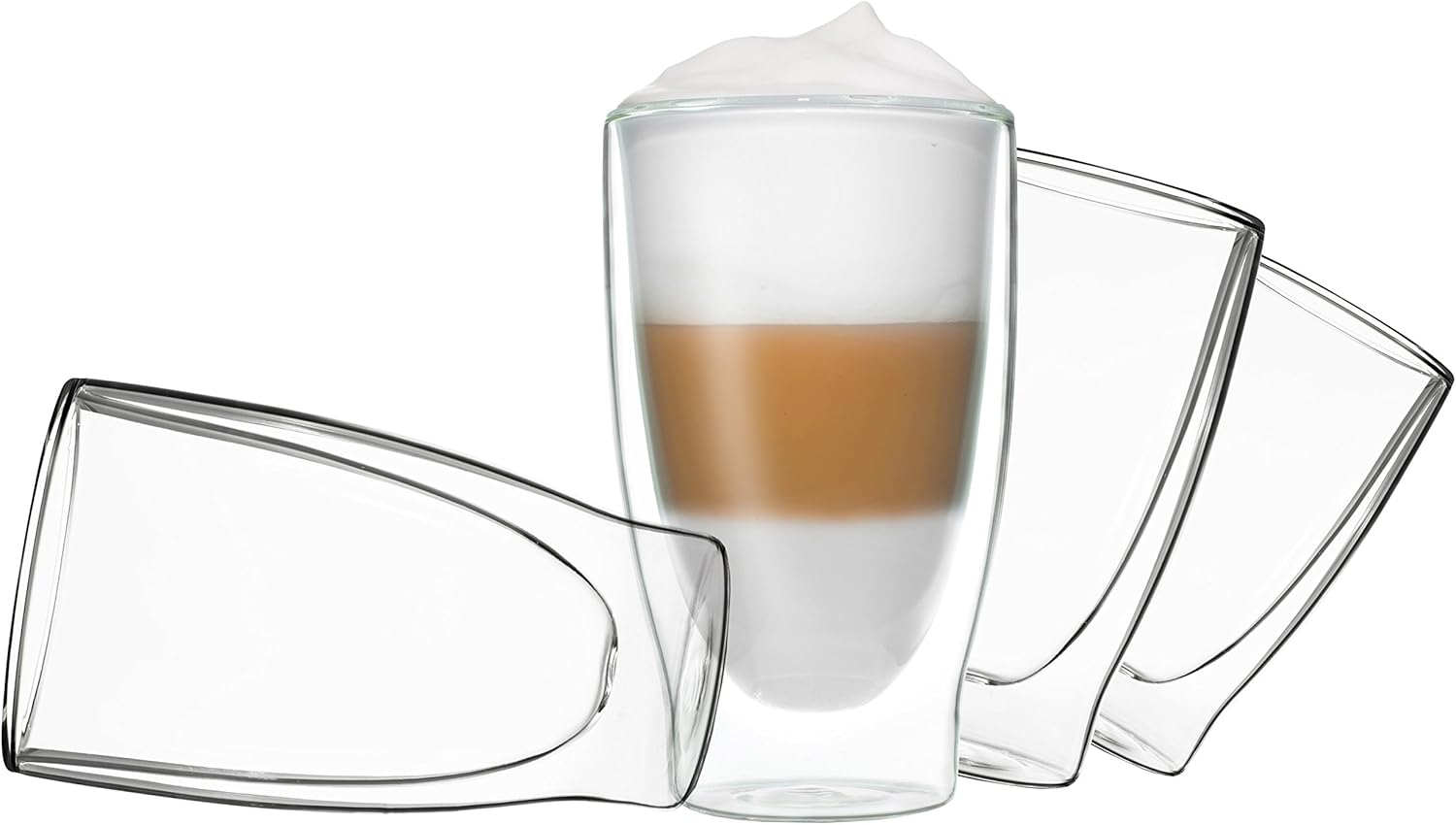 DUOS 4X 400ml doppelwandige Thermo Gläser Cocktail,Latte Macchiato by Feelino