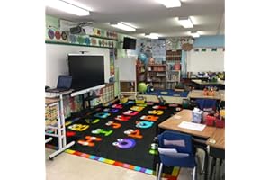 AlaTyche 13x10ft ABC Classroom Rug,Extra Large Black Classroom Rugs Elementary, Preschool Rugs for Classroom, Daycare Rugs for Classroom, Alphabet Educational Rug for Playroom