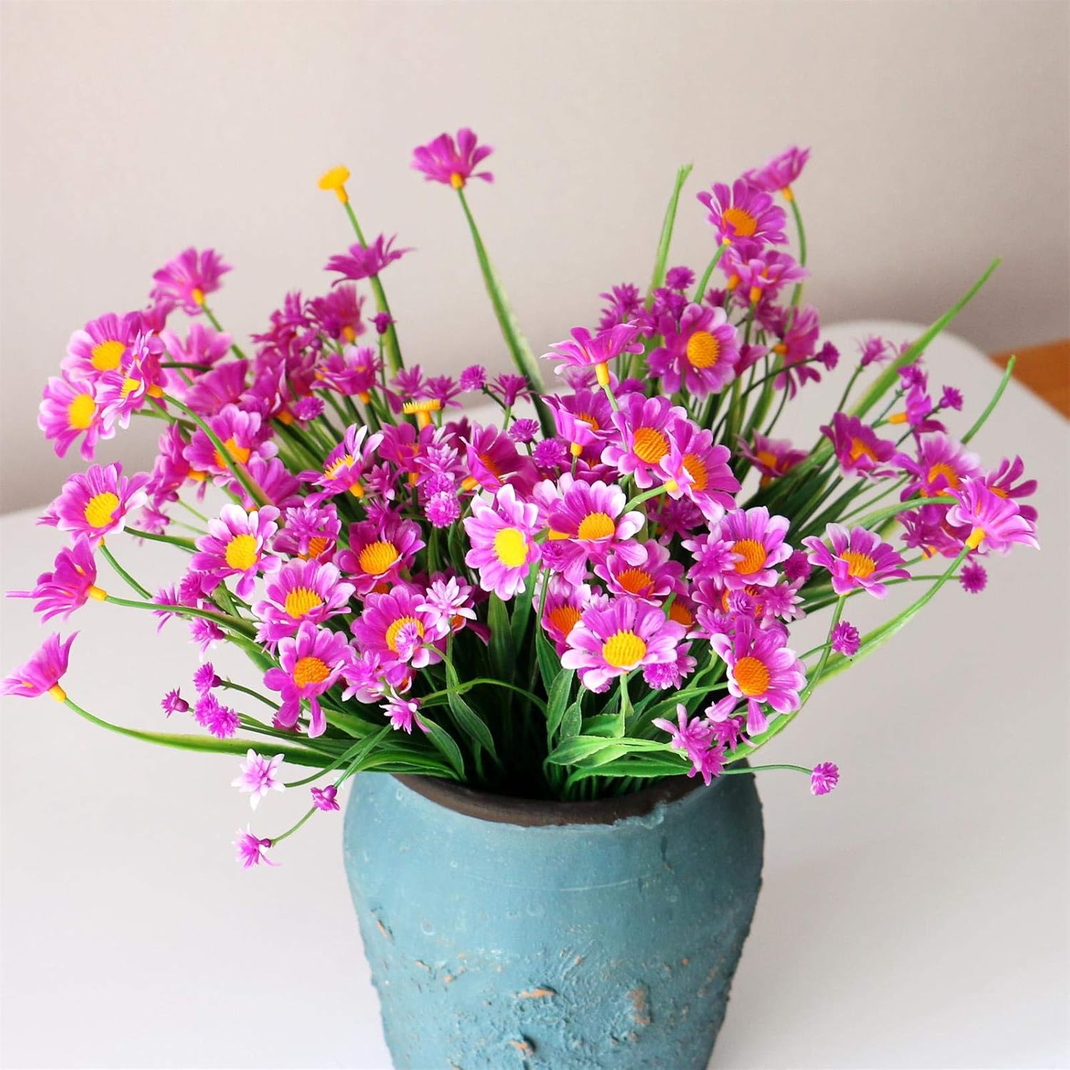 YXYQR 8 Pack Daisy Artificial Flowers Outdoor UV Resistant