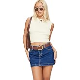 Princess Polly Women's Nickei Denim Mini Skirt Lower Impact