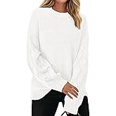 PRETTYGARDEN Womens Sweaters Fall 2025 Long Sleeve Crew Neck Cable Knit Oversized Sweater Top Casual Pullover Trendy Outfits
