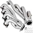 VEVOR Exhaust Header Set 1 5/8" Exhaust Turbo Headers, Stainless Steel Exhaust Manifold Headers, Shorty Engine Conversion LS 