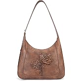 VIMUTI Shoulder Bag for Women, Vegan Leather Hobo Purse Trendy Small Handbag Top Handle Embossed Underarm Purse Daily Use | Adjustable strap, Smooth zipper