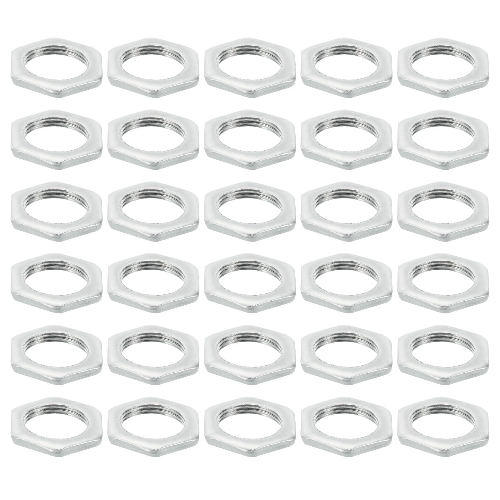 PATIKIL M16x1.0 Steel Hex Nuts, 30 Pack Metric Thread Zinc Plated Finished Hardware Nuts Screw Bolt Fasteners for Lamps Machinery Repair 3mm Height