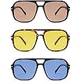 HERJOUR Retro Trendy Square Aviator Sunglasses Womens Mens 70s Classic Vintage Oversized Sun Glasses AR82173