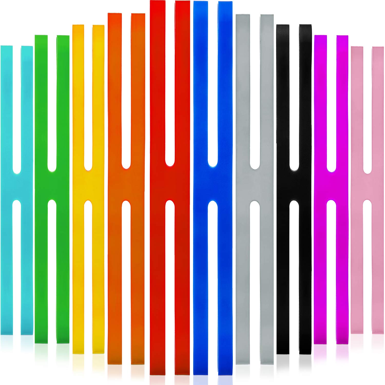 9 Inch H-Band Silicone Rubber Bands Assorted Color Rubber Bands Elastic Rubber Wrapping Bands for Books, Cameras, Art, Cooking, Wrapping, Exercise, Bag Wraps (10 Pieces)