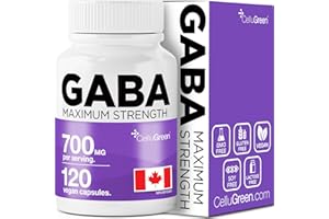 GABA 700mg STRONGEST IN CANADA (Gamma-Aminobutyric Acid) Helps (to) temporarily promote relaxation, Anxiety Relief, Natural S