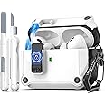 R-fun Compatible with AirPods Pro 2nd Generation 2023(USB-C),2022(Lightning Cable),1st Gen 2019 Charging Case, Full Drop Protection Auto Pop-Up Lid Design with Cleaner Kit,White
