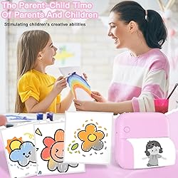 Mini Printer Sticker Printer Print Pod with 6 Rolls