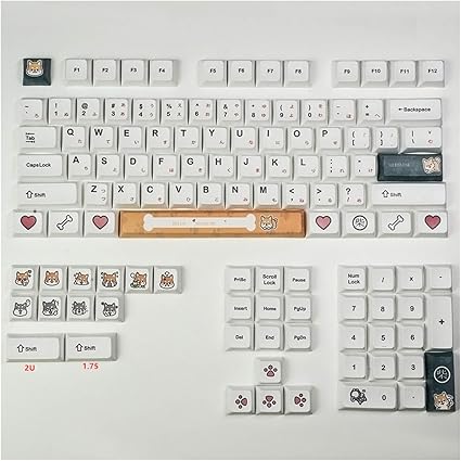 Amazon 108キーメカニカルキーボード 1セットキーキャップ柴犬犬骨デザインxda Pbt用機械ゲームキーボード6 25xスペースバー日本語 キャラクター Lifebea パソコン用キーボード 通販