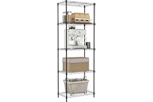 IZEUK 5-Shelf Shelving Unit - Heavy Duty Storage Shelving, Metal Wire Shelving, Storage Organizer Standing Rack for Kitchen, 