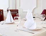 Utopia Kitchen Cloth Napkins 12 Pack 46x46cm White Cotton Blend Washable view 2
