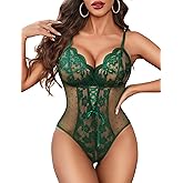 Avidlove Sexy Lingerie for Women One Piece Lingerie Deep V Teddy Babydoll Sexy Lace Bodysuit