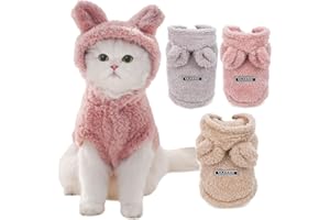 Selena Cat Bunny Ears Costume Cute Dog Kitten Hoodies Sweater Rabbit Ears Puppy Pet Apparel (Small,Pink)