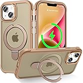 Lufanbis Designed for iPhone 14 Plus Case with Magnetic Stand, [Military Drop Protection][Great Grip Feeling] Matte Translucent Back Slim Shockproof Phone Cover for iPhone 14 Plus 6.7", Bronze