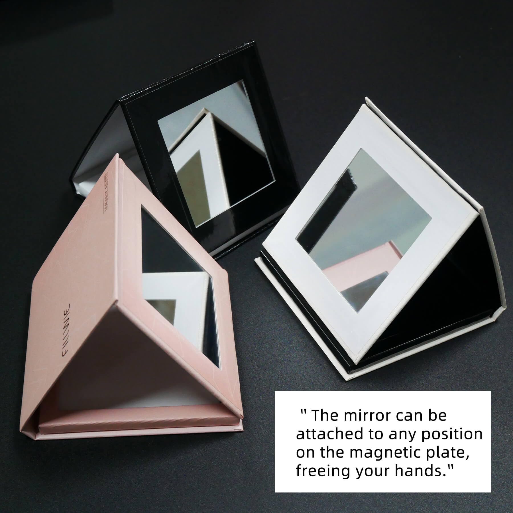 Fillwie Small Empty Magnetic Makeup Palette with Mirror, Spatula, 20 Metal Stickers, Suitable for Eyeshadow Lipstick Blush Powder Highlighter and Contour (Pink, Small)
