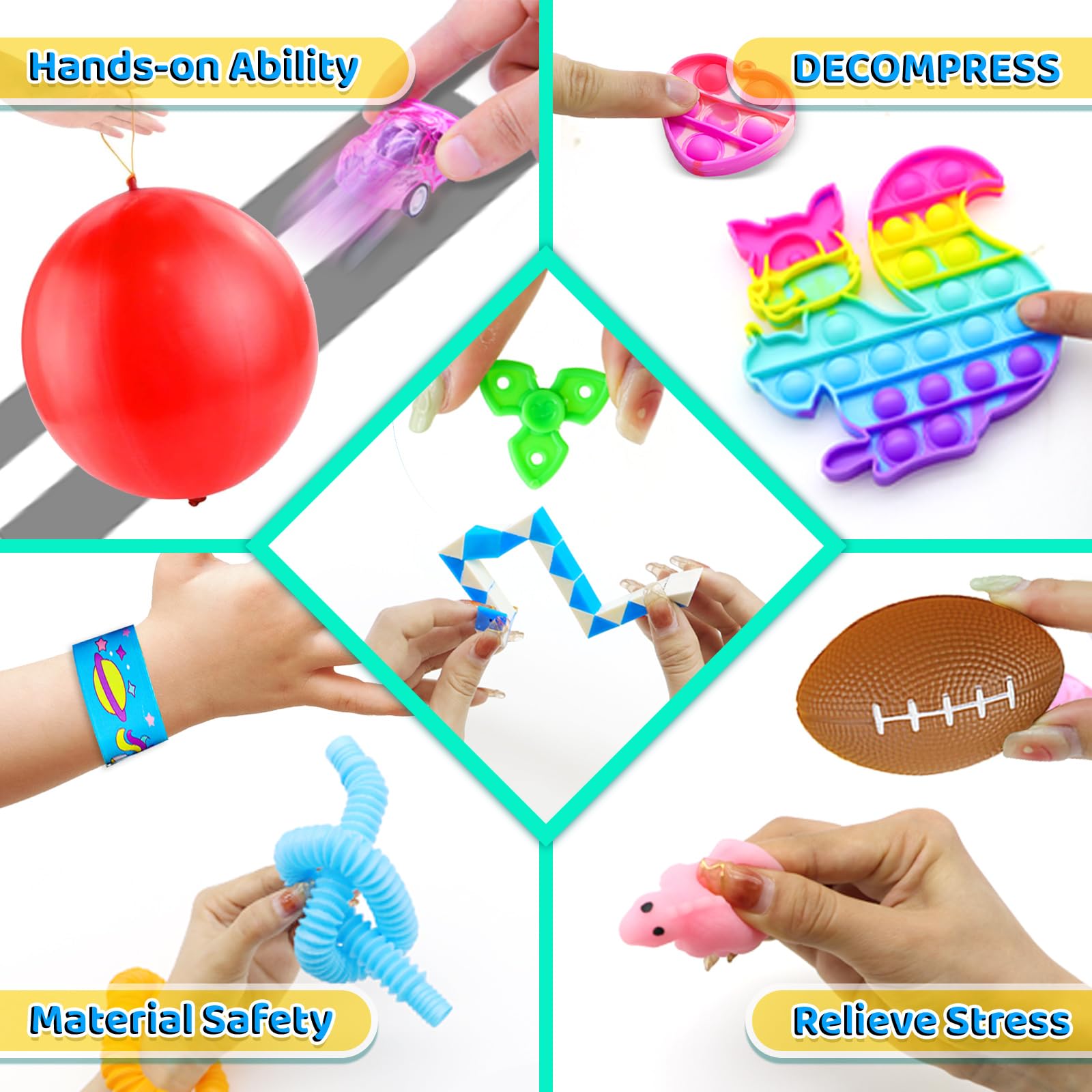 135pcs Party Favors for Kids 3-5 4-8-12, Fidget Toys Easter Eggs Fillers Birthday Gift Treasure Box Toy Prizes for Children, Bulk Goodie Bag Stuffer Carnival Prize Reward