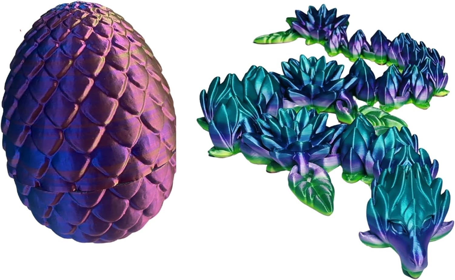 Mixed Media - Articulated Dragon Lotus and Surprise Egg - 3D Printed Toy (Baby 8