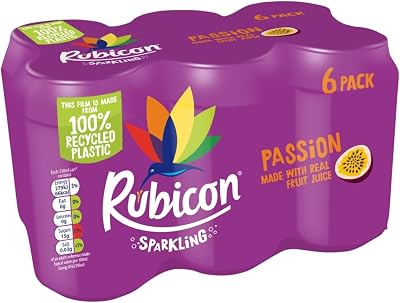 Rubicon Sparkling Passion Fruit 6 Pack 330ml Cans