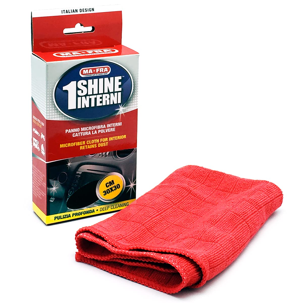 Mafra 1Shine Interior, Microfibre Cleaning Cloth, Dust Catcher, Red, Size 30x30cm