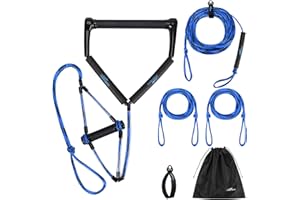 Affordura Wakeboard Rope 75 Feet Water Ski Rope with Handle Ski Ropes for Watersports, Ski Tow Rope for Tubing 4 Sections Tube Tow Rope for Watersports, Storage Bag Included