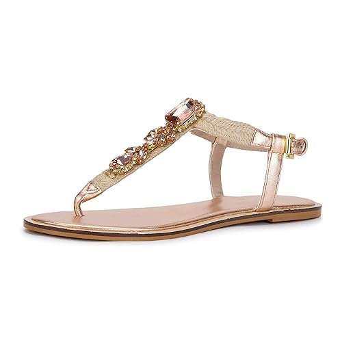Saint G Womens Rose Gold Metallic Hand Crafted Leather Flats