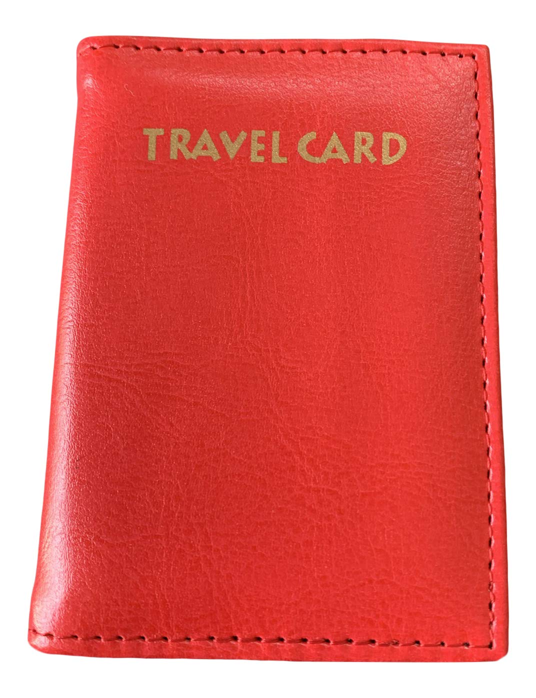 Lorenz Leather Effect Grained PU Travel Id Pass Card Holder with Rear Id Window - Red