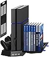 Kootek Vertical Stand for PS4 Slim / Regular PlayStation 4 Cooling Fan Controller Charging Station with Game Storage and Dualshock Charger ( Not for PS4 Pro )