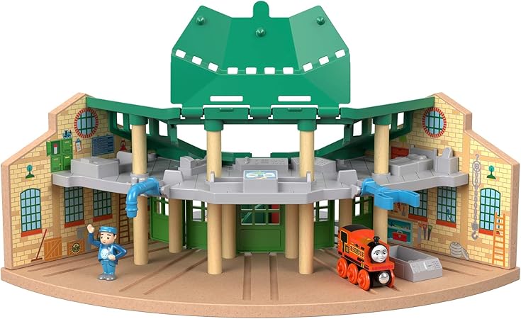 Amazon きかんしゃトーマス 木製レールシリーズ Thomas ティドマス機関庫 きかんしゃニア 運転手フィギュア付き 2歳 Ggg72 車両 おもちゃ