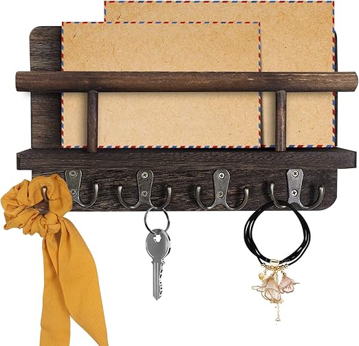 Eurlemd Organizador de madera para llaves, organizador para pared