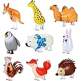 KESOTE 9 Pack Zoo Animal Balloons 25" Walking Balloons Animal Theme Party Decorations, Baby Shower Birthday Party Supplies