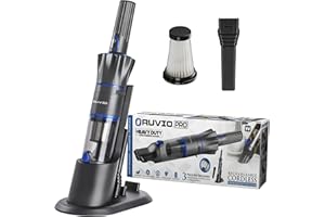 Ruvio Cordless Vacuum Cleaners for Home Carpet Vacuum Cleaner Car Use, Car Vacuum Portable Cordless with Double HEPA Filtration System, High Power Motor Vacuum for Narrow Spaces As Seen On TV