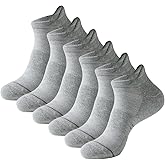 Parrivll 6 Pairs Ankle Running Socks for Men & Women Low Cut Breathable Cushioned Tab Design Moisture Wicking Athletic Socks