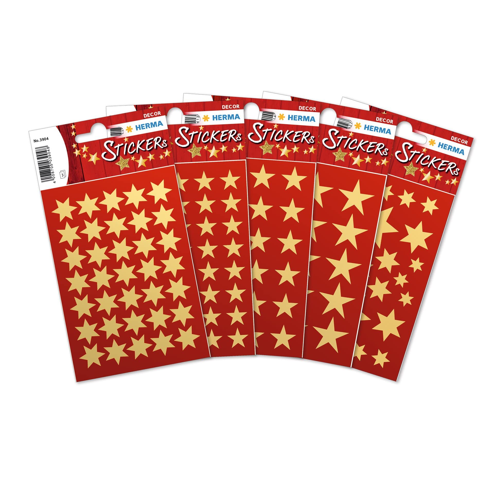 HERMA 423 Christmas Gold Star Stickers for Card Making, Crafts, Envelopes and Xmas Decorations, Self Adhesive Labels for Kids and Children