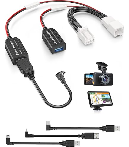 DashCam Power Adapter,(5P Type F) Fit Select Ford Bronco Edge Mustang,Connect To Auto-Dimming Rearview Mirror,Built-in Hide Power Adapter Charging Cable For Garmin Nuvi GPS Dash Cam Mirror Camera - View #5