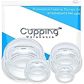 Cupping Warehouse Supreme 4 Intermediate Pro 5560 Silicone Cupping Set for Beginners – Medical-Grade, for Massage Therapy, Pain Relief, Body Sculpting & Cellulite Reduction, 4 Sizes (S, M, L, XL)